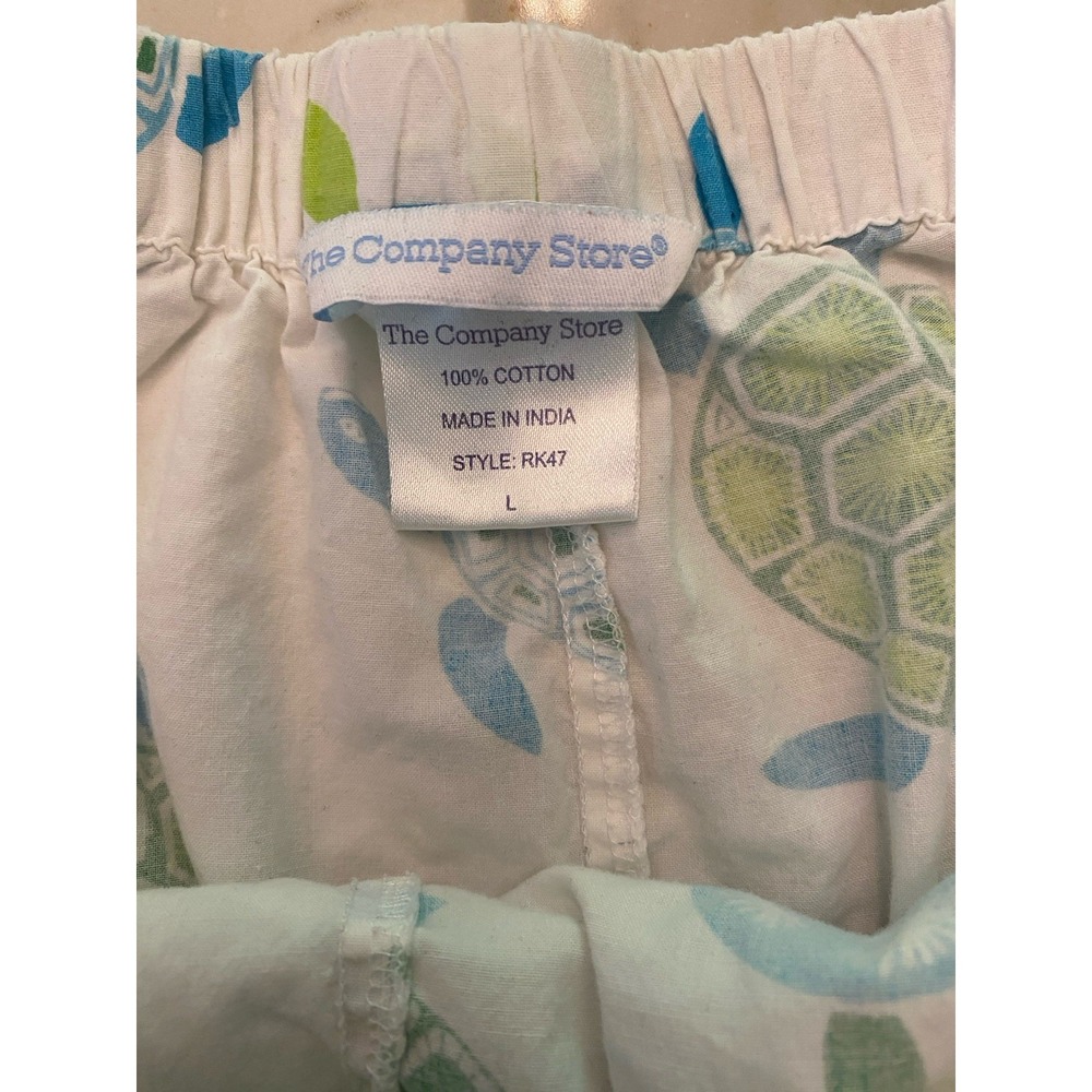 The Company Store Womens Large Pajama Short Set 100% Cotton Sea Turtle Button - Picture 10 of 11